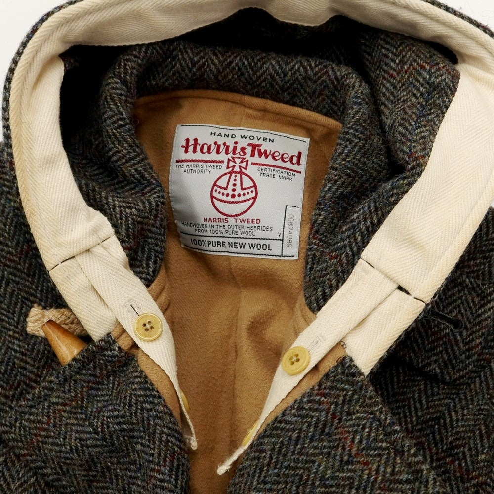 【中古】マウントレイニアデザイン Mt RAINIER DESIGN ハリスツイード ダッフルコート オリーブグレー系xネイビー【サイズS】【GRY】【A/W】【状態ランクC】【メンズ】【768988】