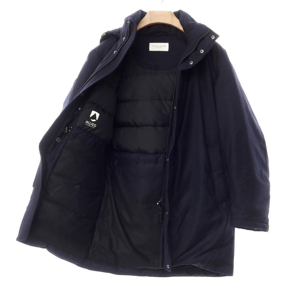 【中古】ユナイテッドアローズ UNITED ARROWS ツイルウール ダウンコート ネイビー【サイズS】【NVY】【A/W】【状態ランクB】【メンズ】【768988】