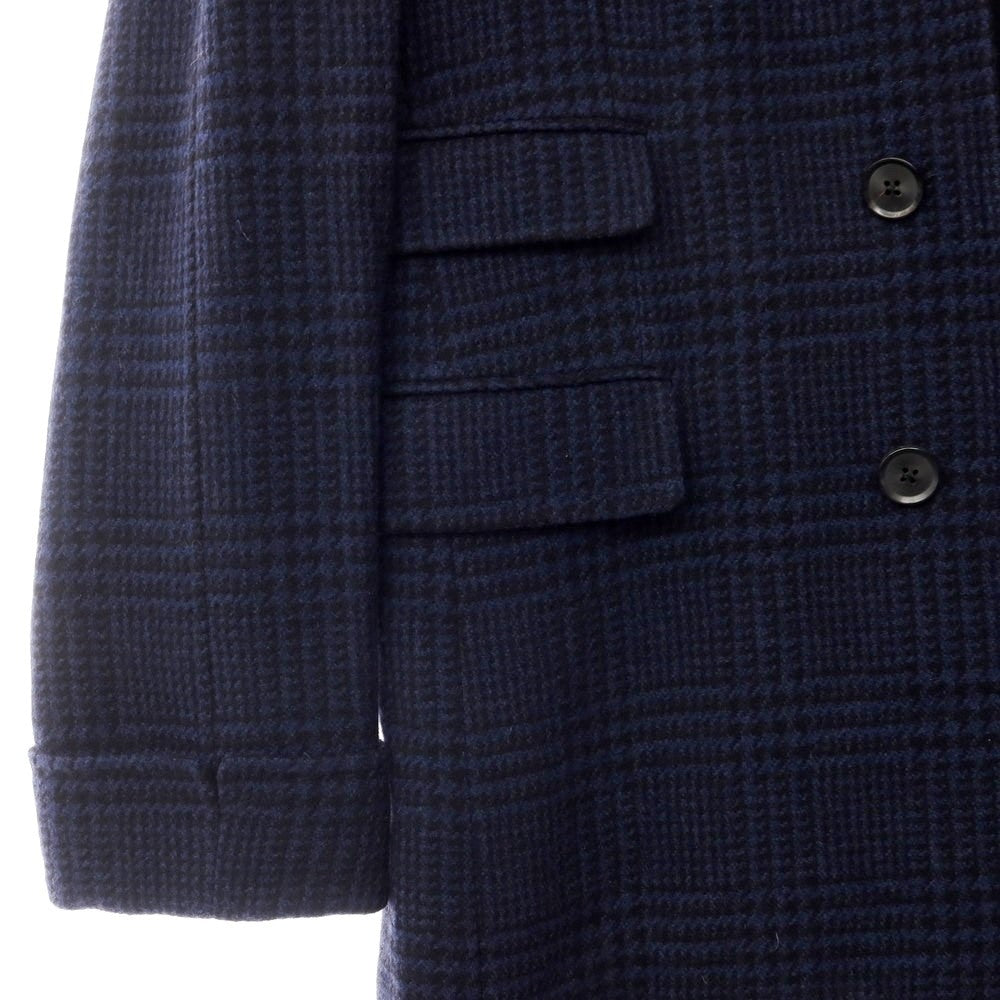【中古】ラファエル カルーゾ CARUSO Raffaele Caruso ウールナイロン グレンチェック チェスターフィールドコート ネイビー【サイズ42】【NVY】【A/W】【状態ランクB】【メンズ】【768988】