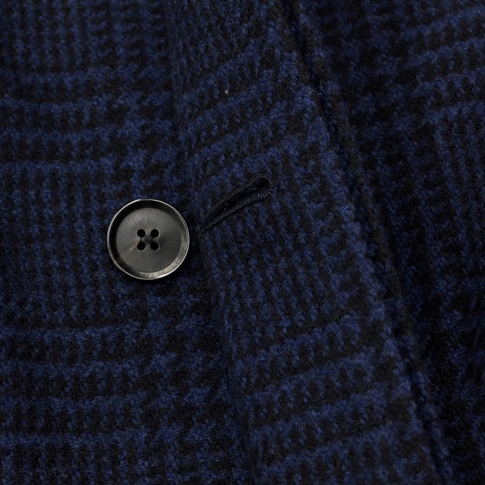 【中古】ラファエル カルーゾ CARUSO Raffaele Caruso ウールナイロン グレンチェック チェスターフィールドコート ネイビー【サイズ42】【NVY】【A/W】【状態ランクB】【メンズ】【768988】