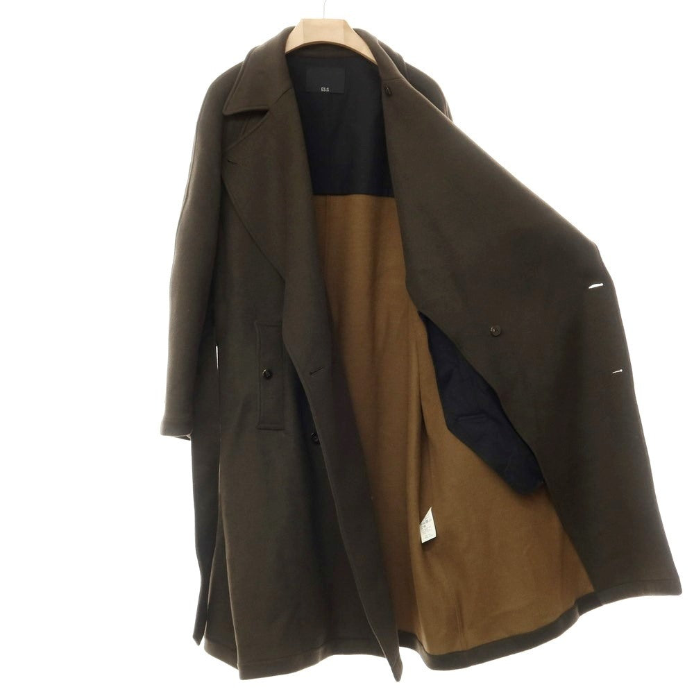 【中古】エス S ウールレーヨン オーバーサイズ ダブルブレストコート オリーブ【サイズ1】【GRN】【A/W】【状態ランクB】【メンズ】【768987】