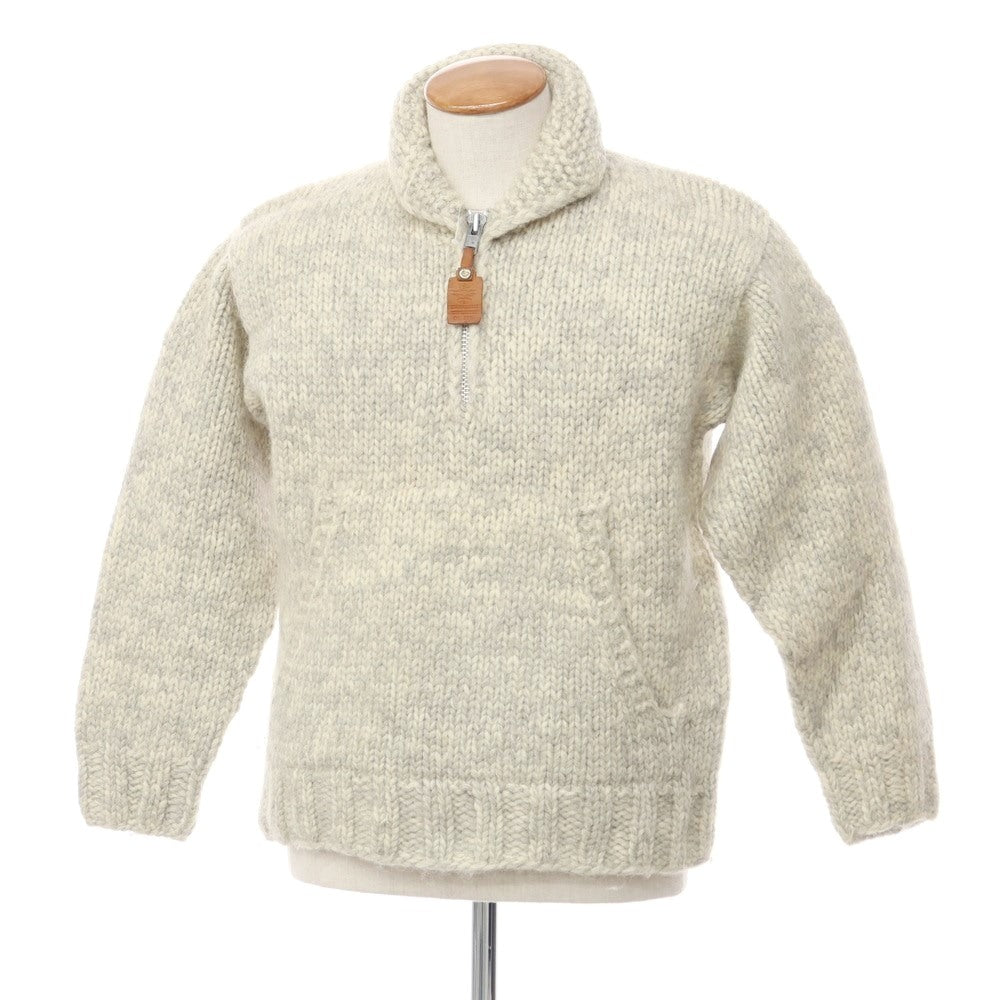 【中古】カナディアンセーター Canadian Sweater Company Ltd. ロ―ゲージウール プルオーバーカウチンニット アイボリーxライトグレー【WHT】【A/W】【状態ランクB】【メンズ】【769084】