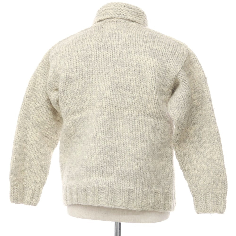 【中古】カナディアンセーター Canadian Sweater Company Ltd. ロ―ゲージウール プルオーバーカウチンニット アイボリーxライトグレー【WHT】【A/W】【状態ランクB】【メンズ】【769084】