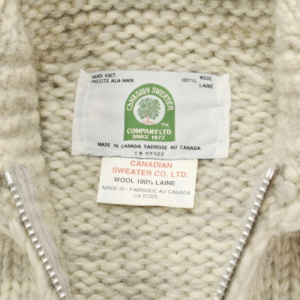 【中古】カナディアンセーター Canadian Sweater Company Ltd. ロ―ゲージウール プルオーバーカウチンニット アイボリーxライトグレー【WHT】【A/W】【状態ランクB】【メンズ】【769084】