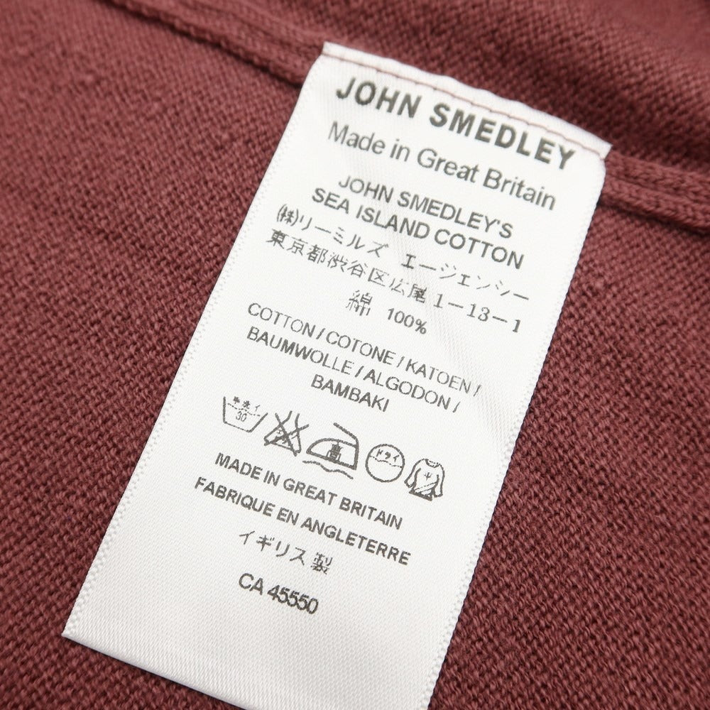 【中古】ジョンスメドレー JOHN SMEDLEY カーディガン
 ワインレッド【サイズS】【RED】【S/S】【状態ランクB】【メンズ】
【769492】 BPD