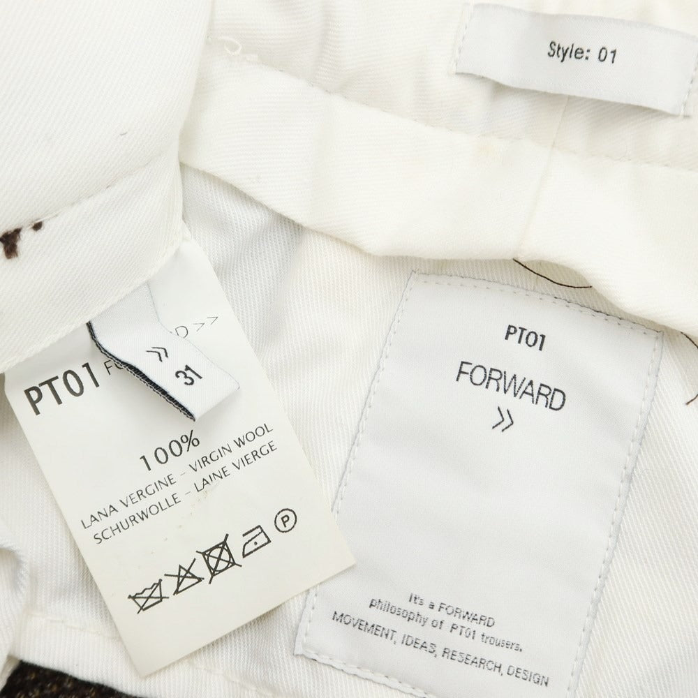 【中古】ピーティーゼロウーノ PT01 FORWARD ウール スラックスパンツ ブラウン【サイズ31】【BRW】【A/W】【状態ランクB】【メンズ】【769092】