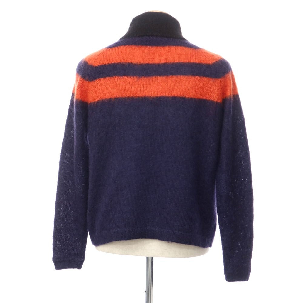 【中古】サスクワァッチファブリックス SASQUATCHfabrix. モヘヤ シルク ハイネック プルオーバーニット ネイビーxレッド【サイズS】【NVY】【A/W】【状態ランクB】【メンズ】【769081】