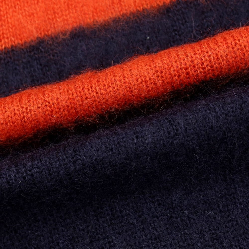 【中古】サスクワァッチファブリックス SASQUATCHfabrix. モヘヤ シルク ハイネック プルオーバーニット ネイビーxレッド【サイズS】【NVY】【A/W】【状態ランクB】【メンズ】【769081】