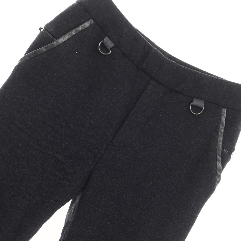 【中古】サンシー SUNSEA ウールジャージー イージーリブパンツ ブラックxグレー【サイズ2】【BLK】【A/W】【状態ランクC】【メンズ】【769091】
