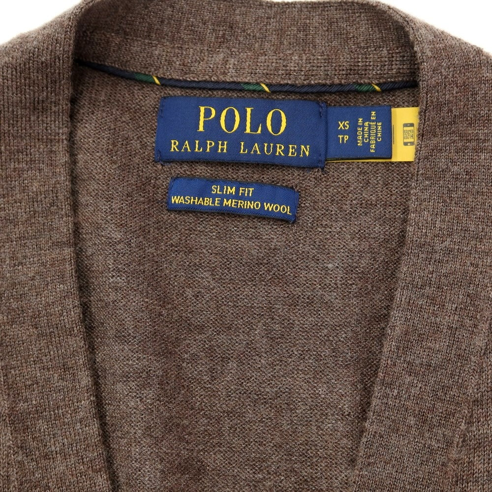 【中古】ポロ ラルフローレン Polo Ralph Lauren ウール ニット カーディガン ブラウン【サイズXS】【BRW】【A/W】【状態ランクB】【メンズ】【769080】