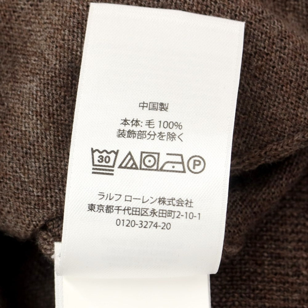 【中古】ポロ ラルフローレン Polo Ralph Lauren ウール ニット カーディガン ブラウン【サイズXS】【BRW】【A/W】【状態ランクB】【メンズ】【769080】