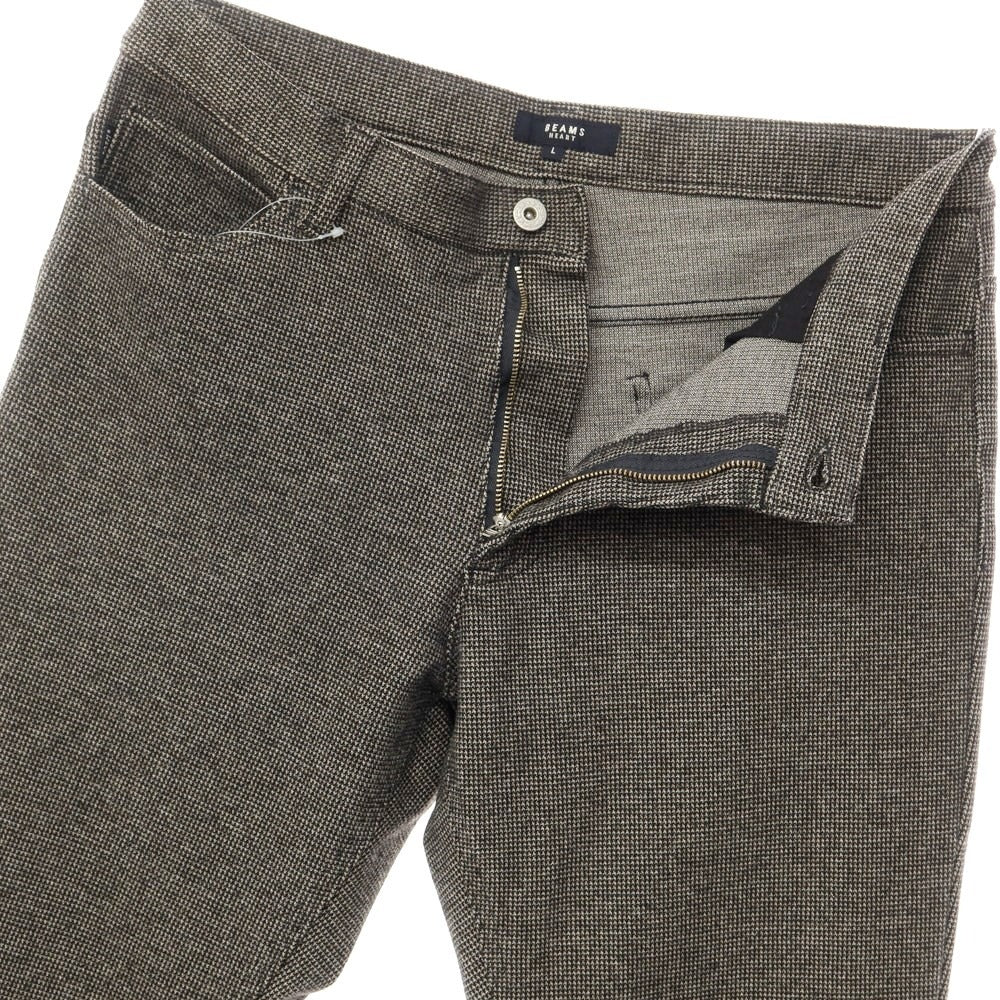 【中古】ビームスハート BEAMS HEART ポリエステルレーヨン 5ポケットパンツ ブラウンxブラック【サイズL】【BRW】【A/W】【状態ランクB】【メンズ】【769077】