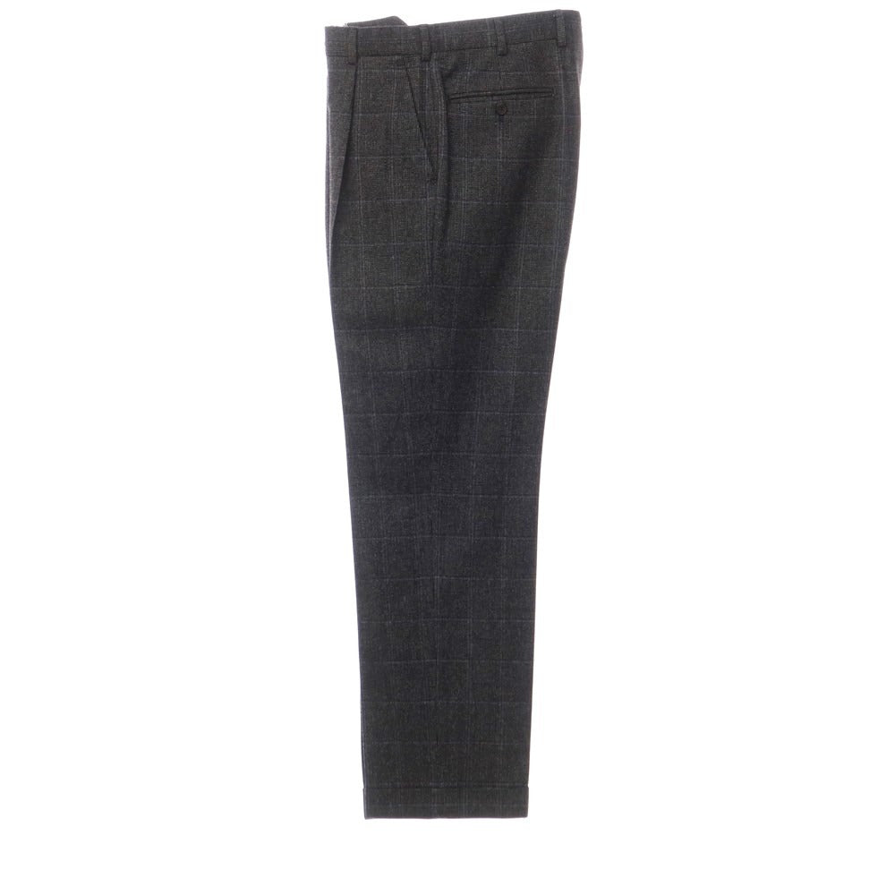 【中古】ポールスチュアート PAUL STUART ウールカシミヤ チェック 2B セットアップ スーツ ブラックxグレー【サイズ44 Drop.7R】【GRY】【A/W】【状態ランクB】【メンズ】【768970】