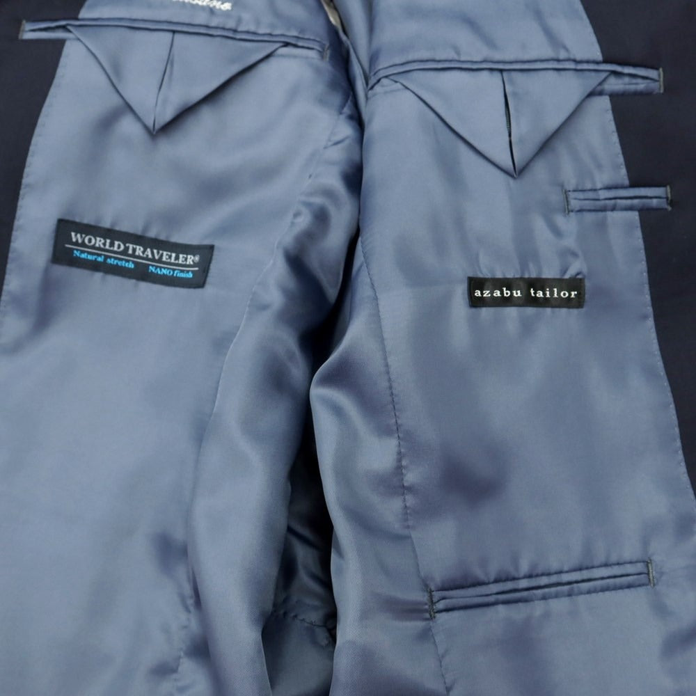 【中古】アザブテーラー azabu tailor ウール 2B セットアップ スーツ ネイビー【サイズ42/76】【NVY】【S/S/A/W】【状態ランクA】【メンズ】【768968】