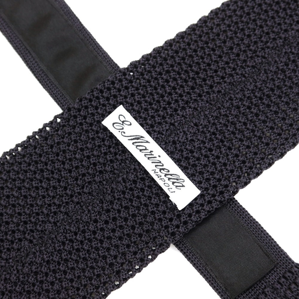 【中古】マリネッラ E.MARINELLA シルク ニットタイ ネクタイ ブラック【BLK】【S/S/A/W】【状態ランクB】【メンズ】【769298】