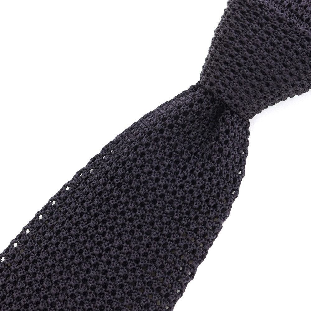 【中古】マリネッラ E.MARINELLA シルク ニットタイ ネクタイ ブラック【BLK】【S/S/A/W】【状態ランクB】【メンズ】【769298】