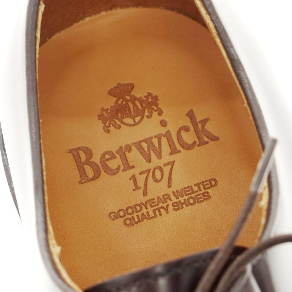 【中古】【未使用】バーウィック BERWICK プレーントゥ ダービー ドレスシューズ ダークブラウン【サイズ9 1/2】【BRW】【S/S/A/W】【状態ランクS】【メンズ】【769295】