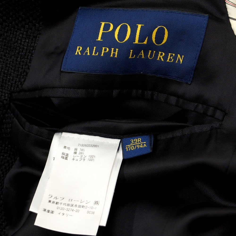 【中古】ポロ ラルフローレン Polo Ralph Lauren リネンシルク 3B カジュアルジャケット ブラック【サイズ39R】【BLK】【S/S】【状態ランクC】【メンズ】【769287】