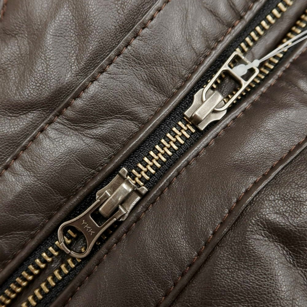 【中古】ルコンド L&KONDO ラムレザー ナイロン ダウンジャケット ダークブラウンxベージュ【サイズ46】【BRW】【A/W】【状態ランクB】【メンズ】【768973】