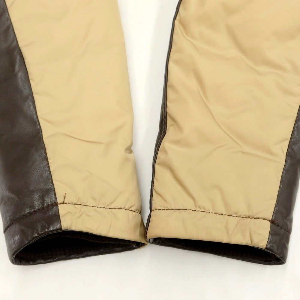 【中古】ルコンド L&KONDO ラムレザー ナイロン ダウンジャケット ダークブラウンxベージュ【サイズ46】【BRW】【A/W】【状態ランクB】【メンズ】【768973】