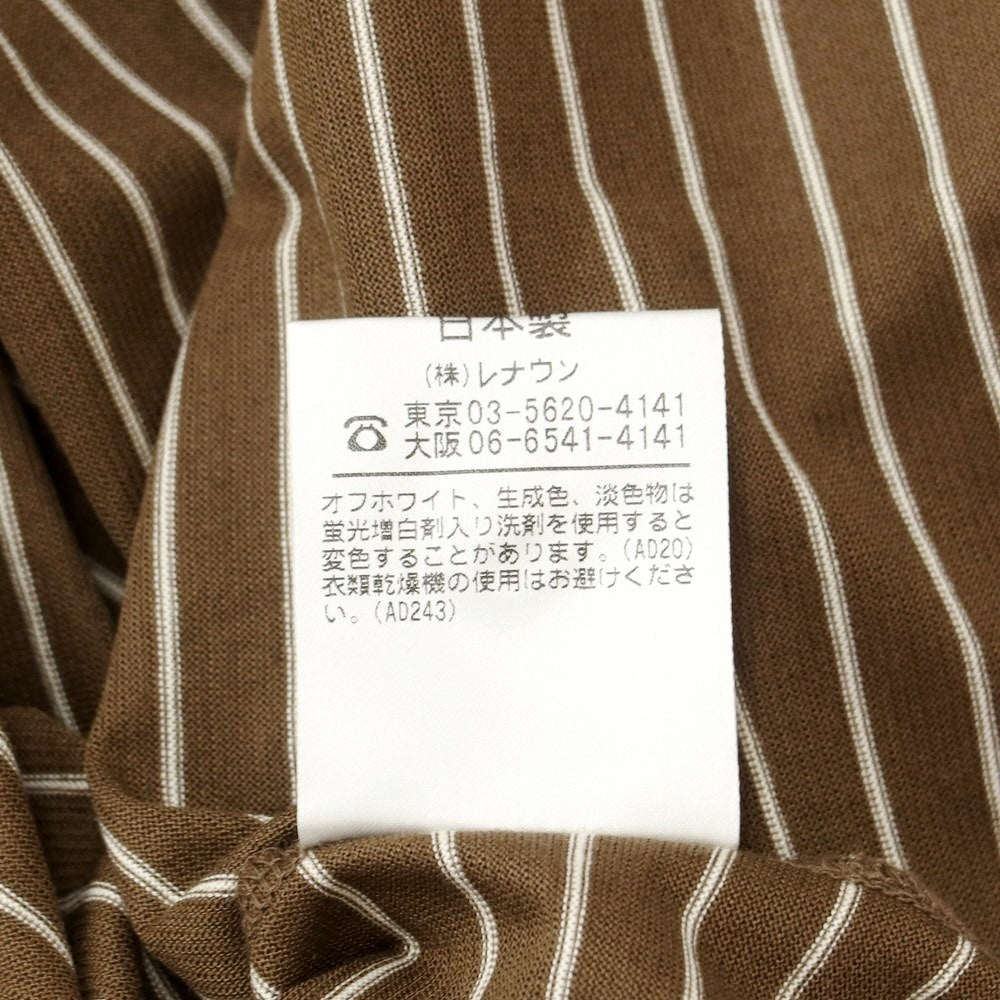 【中古】【未使用】アクアスキュータム Aquascutum コットン ボーダー 半袖ポロシャツ ブラウンxホワイト【サイズL】【BRW】【S/S】【状態ランクS】【メンズ】【769373】