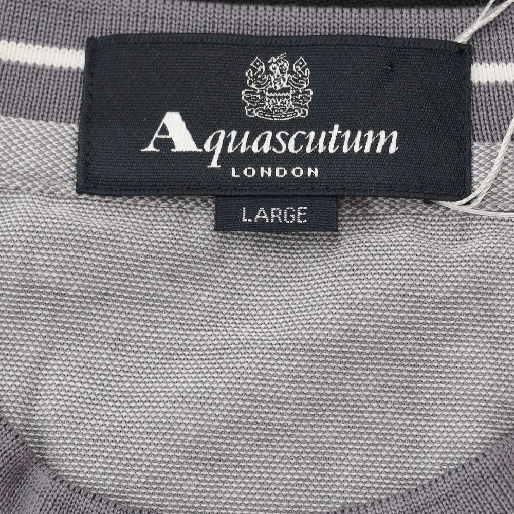 【中古】【未使用】アクアスキュータム Aquascutum コットン ポケット 半袖Tシャツ グレー【サイズL】【GRY】【S/S】【状態ランクS】【メンズ】【769373】