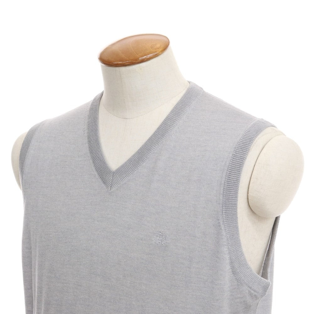 【中古】アクアスキュータム Aquascutum ウールシルク ニットベスト グレー【サイズM】【GRY】【A/W】【状態ランクA】【メンズ】【769078】
