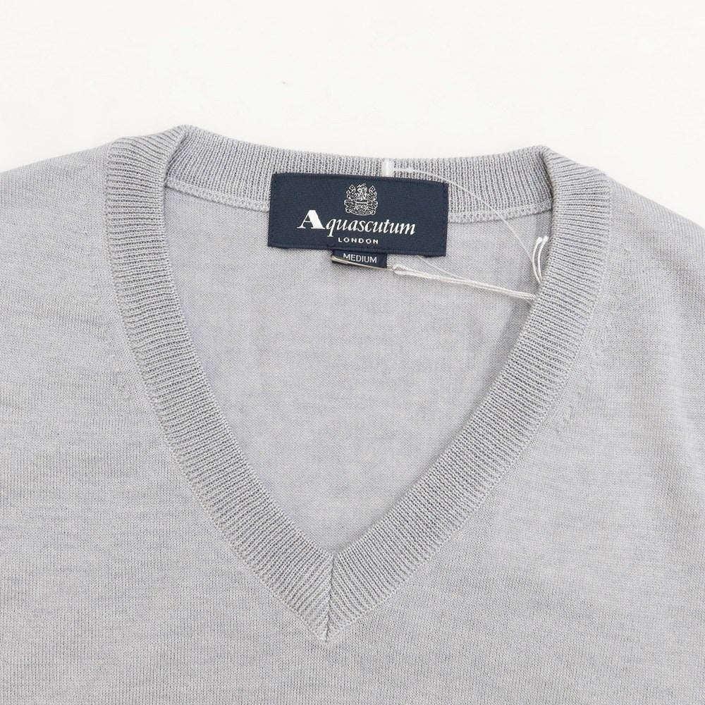 【中古】アクアスキュータム Aquascutum ウールシルク ニットベスト グレー【サイズM】【GRY】【A/W】【状態ランクA】【メンズ】【769078】