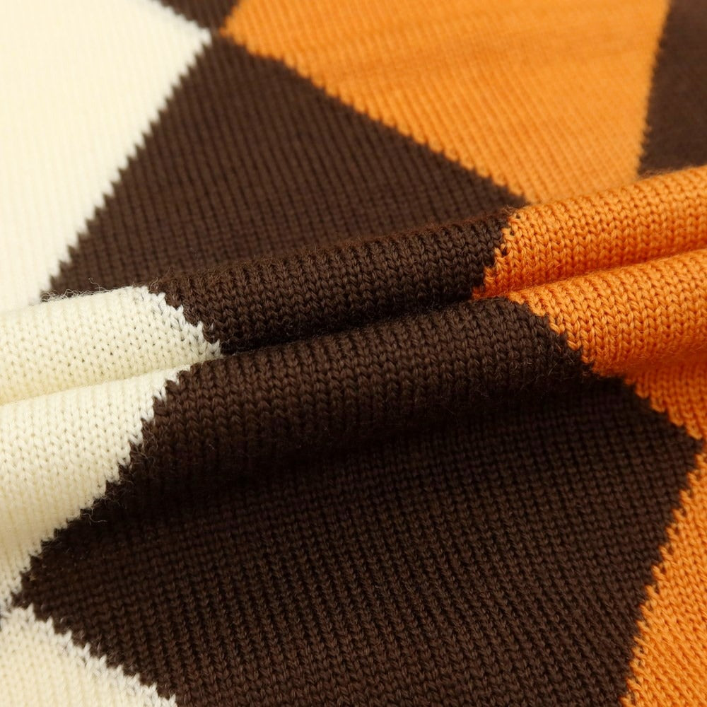 【中古】アクアスキュータム Aquascutum ウール Vネック プルオーバーニット ブラウンxオレンジ【サイズM】【BRW】【A/W】【状態ランクA】【メンズ】【769078】
