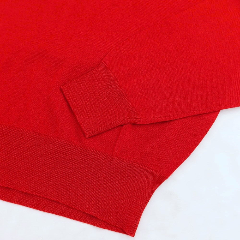 【中古】アクアスキュータム Aquascutum ウールシルク Vネック プルオーバーニット レッド【サイズM】【RED】【A/W】【状態ランクA】【メンズ】【769078】