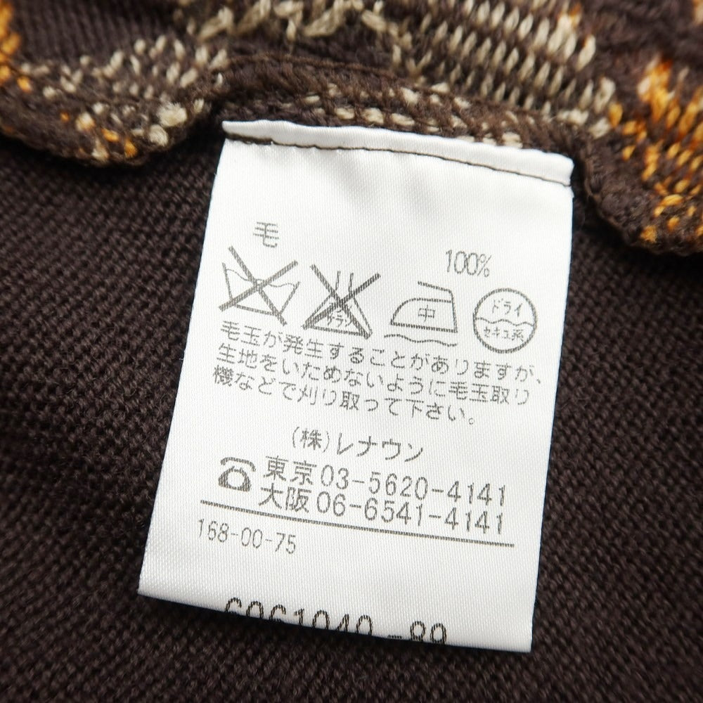 【中古】アクアスキュータム Aquascutum ウール クルーネック プルオーバーニット ブラウンxオレンジ【サイズL】【BRW】【A/W】【状態ランクA】【メンズ】【769078】