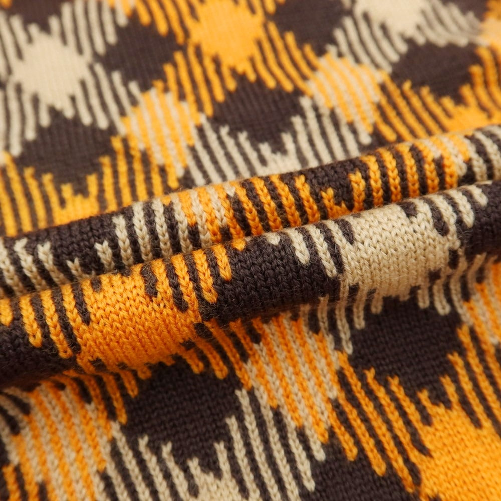 【中古】アクアスキュータム Aquascutum ウール クルーネック プルオーバーニット ブラウンxオレンジ【サイズL】【BRW】【A/W】【状態ランクA】【メンズ】【769078】