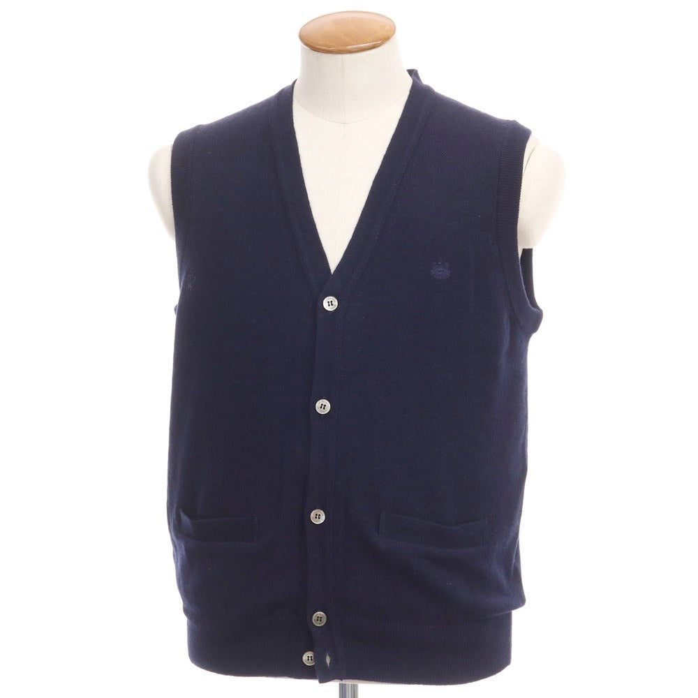 【中古】アクアスキュータム Aquascutum カシミヤ ニットベスト ネイビー【サイズM】【NVY】【A/W】【状態ランクA】【メンズ】【769077】