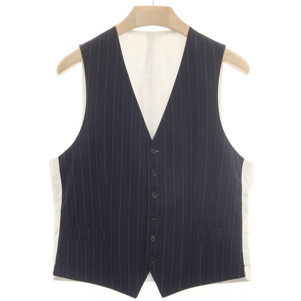 【中古】ブリオーニ Brioni ウール 3ピース ストライプ 3B セットアップ スーツ ネイビー【サイズ記載なし(L位)】【NVY】【A/W】【状態ランクD】【メンズ】【768968】