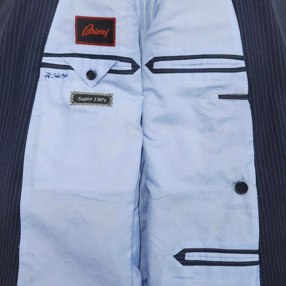 【中古】ブリオーニ Brioni ウール ダブル 6B セットアップ スーツ ネイビーxブルー【サイズ48】【NVY】【A/W】【状態ランクD】【メンズ】【768898】