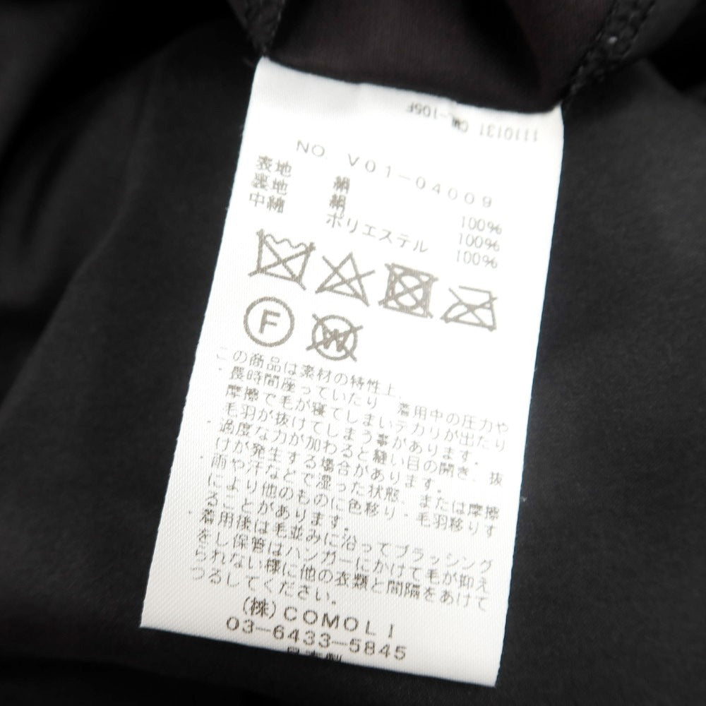 【中古】コモリ COMOLI シルク 中綿 ブルゾン ブラック【サイズ2】【BLK】【A/W】【状態ランクA】【メンズ】【768897】