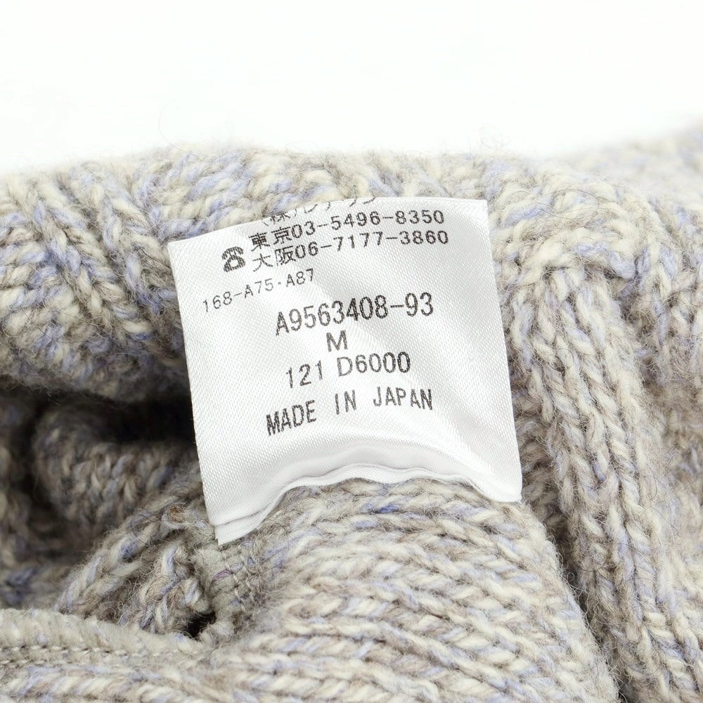 【中古】【未使用】アクアスキュータム Aquascutum ミドルゲージウール ケーブル編み ショールカラーカーディガン グレー系xブルー【サイズM】【GRY】【A/W】【状態ランクS】【メンズ】【769078】