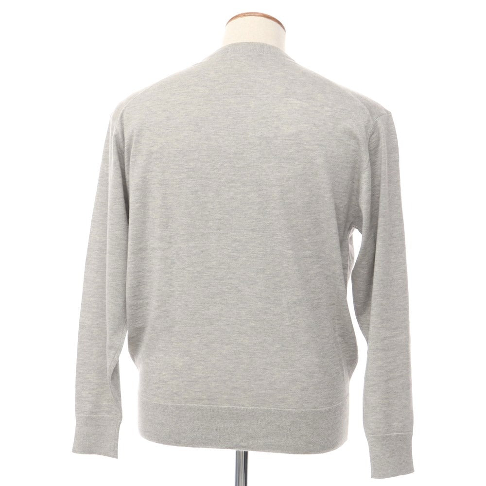 【中古】【未使用】アクアスキュータム Aquascutum ハイゲージコットンカシミヤ Vネックニット グレー【サイズL】【GRY】【A/W】【状態ランクS】【メンズ】【769077】