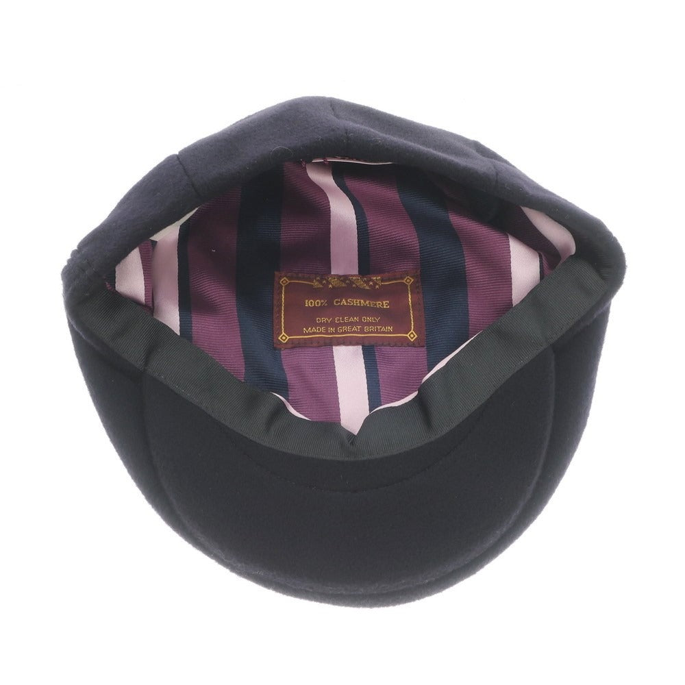 【中古】【未使用】ケント アンド カーウェン Kent & Curwen カシミヤ ハンチング キャップ ダークネイビー【サイズ58】【NVY】【A/W】【状態ランクS】【メンズ】【769084】