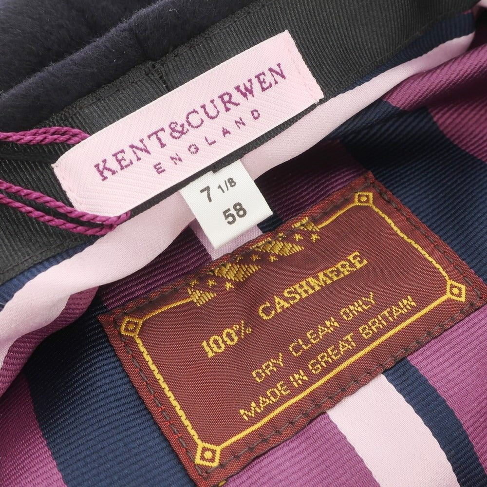 【中古】【未使用】ケント アンド カーウェン Kent & Curwen カシミヤ ハンチング キャップ ダークネイビー【サイズ58】【NVY】【A/W】【状態ランクS】【メンズ】【769084】