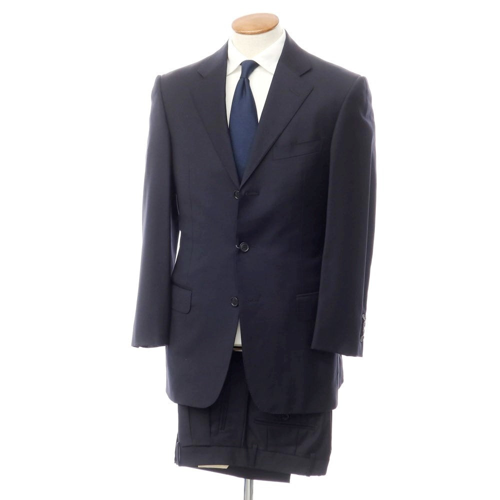 【中古】エルメネジルドゼニア Ermenegildo Zegna SU MISURA ウール 3つボタンスーツ ネイビー【サイズ46】【NVY】【A/W】【状態ランクD】【メンズ】【768891】