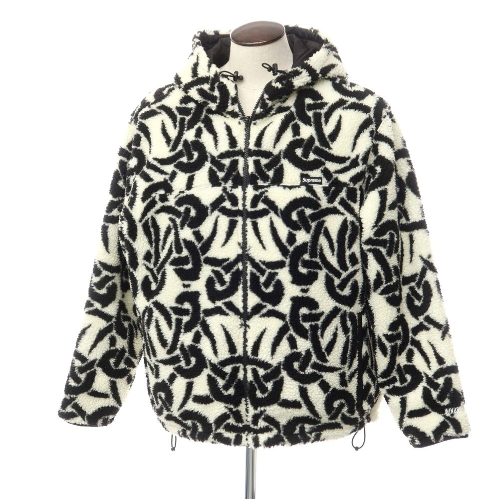 【中古】シュプリーム Supreme 2021年秋冬 Celtic Knot Reversible WINDSTOPPER Fleece Hooded Jacket フポリエステル フリース リバーシブル ジャケット ブルゾン ホワイトxブラック【サイズXL】【WHT】【A/W】【状態ランクB】【メンズ】【768894】