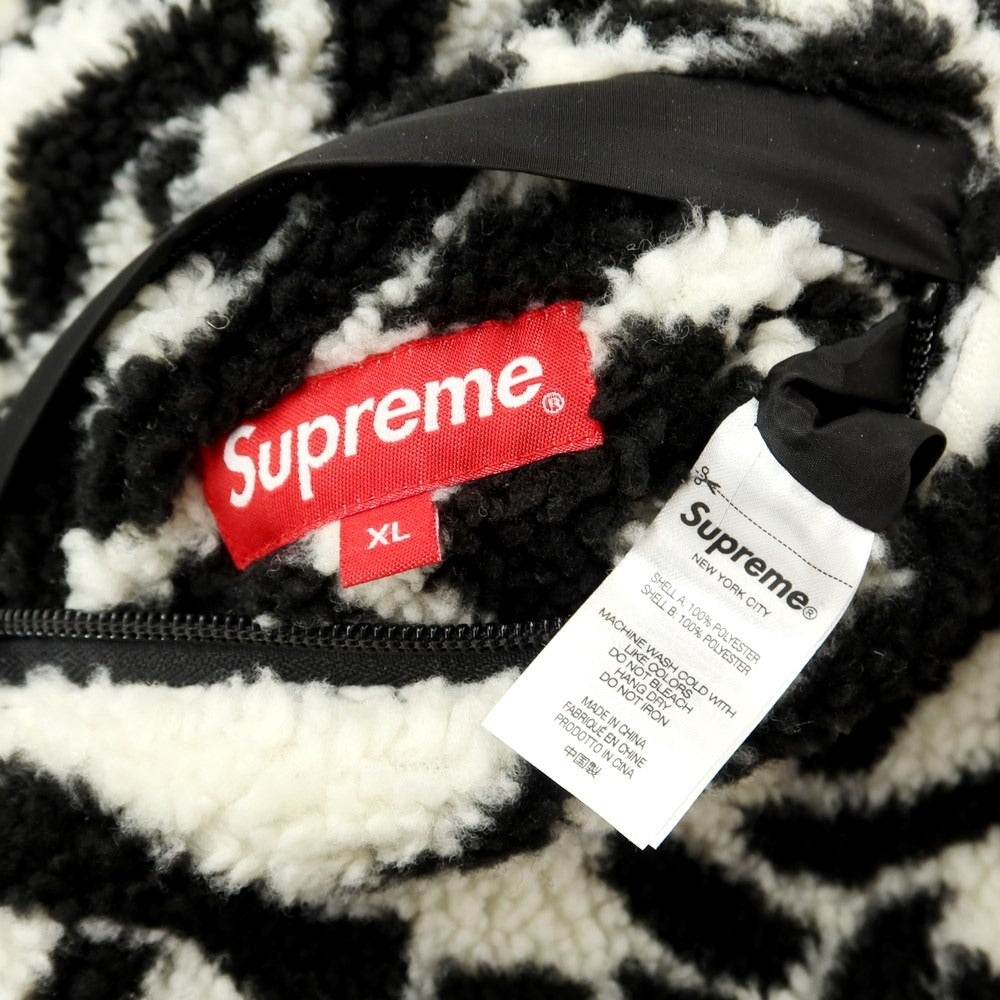 【中古】シュプリーム Supreme 2021年秋冬 Celtic Knot Reversible WINDSTOPPER Fleece Hooded Jacket フポリエステル フリース リバーシブル ジャケット ブルゾン ホワイトxブラック【サイズXL】【WHT】【A/W】【状態ランクB】【メンズ】【768894】