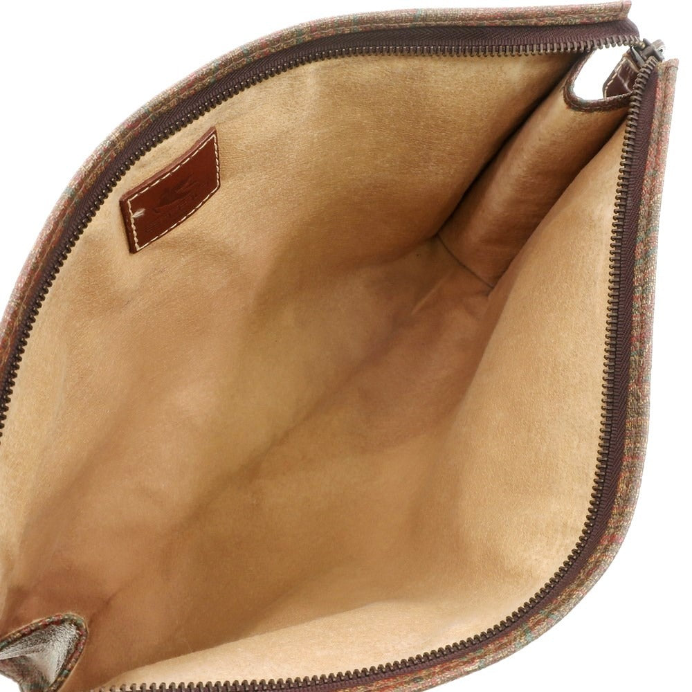 【中古】エトロ ETRO ペイズリー柄 PVC クラッチバッグ ブラウンxレッド【W34xH22xD5.5】【BRW】【S/S/A/W】【状態ランクB】【メンズ】【768991】