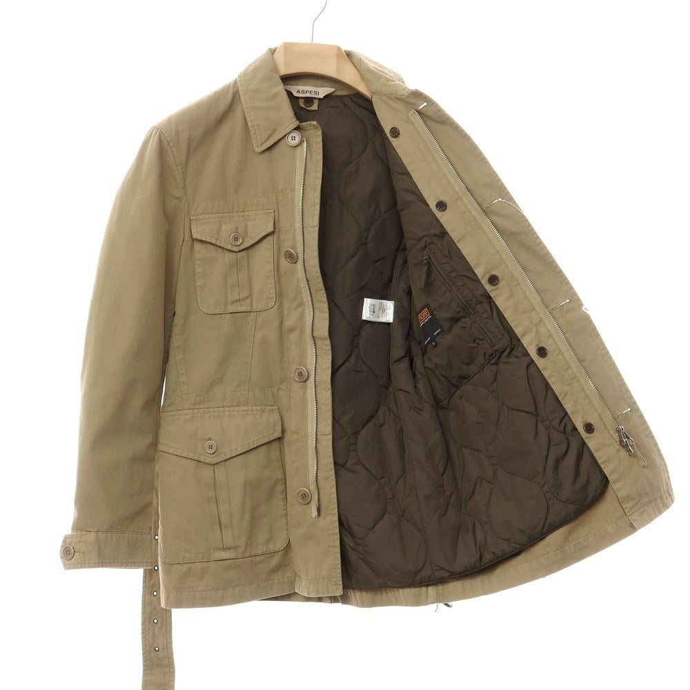 【中古】アスペジ ASPESI コットン 中綿ライナー ミリタリージャケット ベージュ【サイズS】【BEI】【A/W】【状態ランクB】【メンズ】【768894】