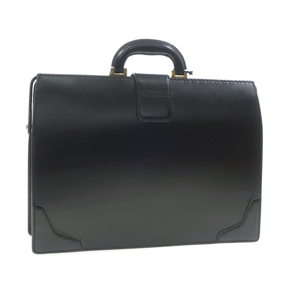 【中古】オオバセイホウ 大峡製鞄 ブライドルレザー スリム ダレスバッグ ブラック【BLK】【S/S/A/W】【状態ランクB】【メンズ】【769069】
