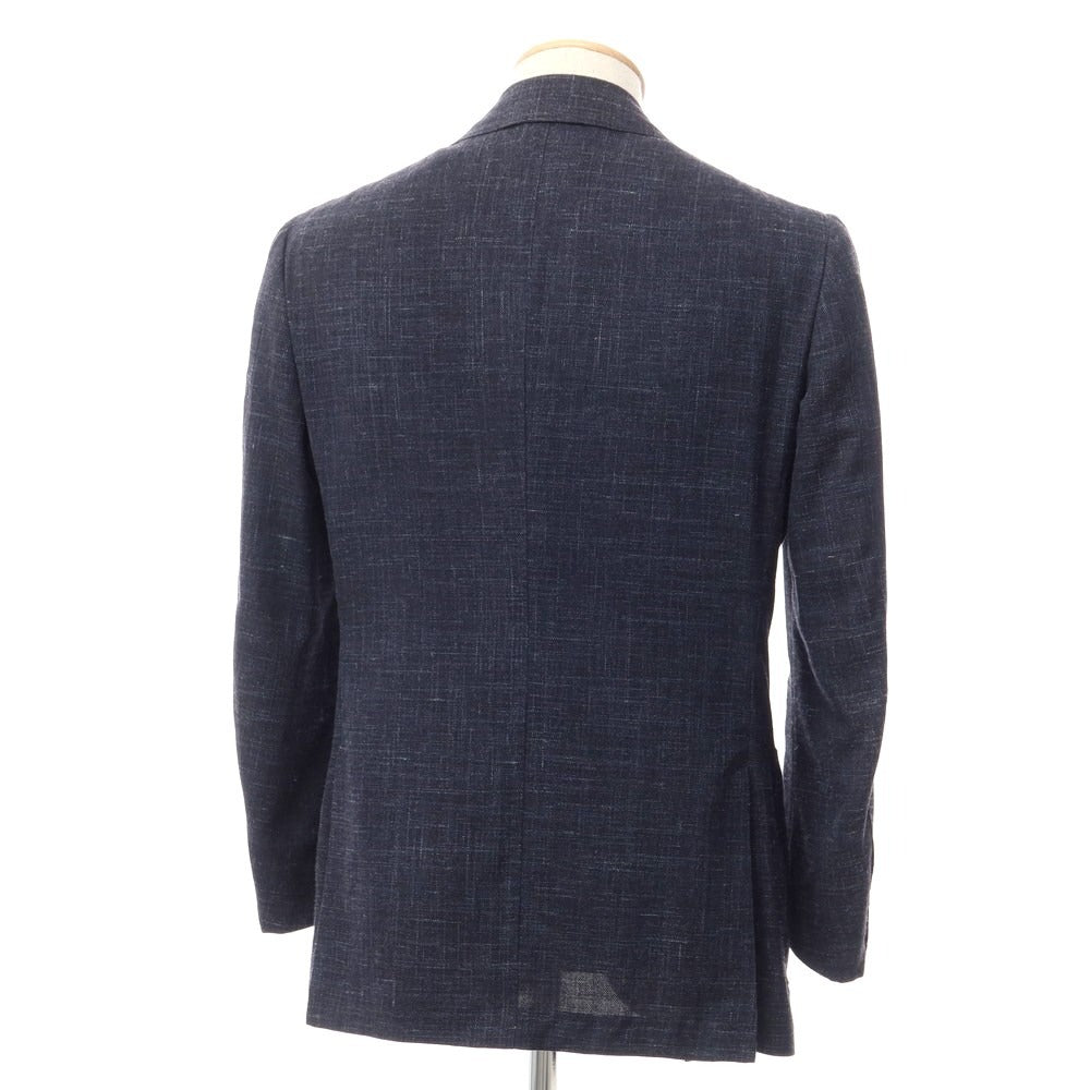 【中古】サルトリア リング Sartoria Ring ウールシルクリネン 3B テーラードジャケット ダークネイビー系【サイズ44】【NVY】【S/S】【状態ランクC】【メンズ】【769272】