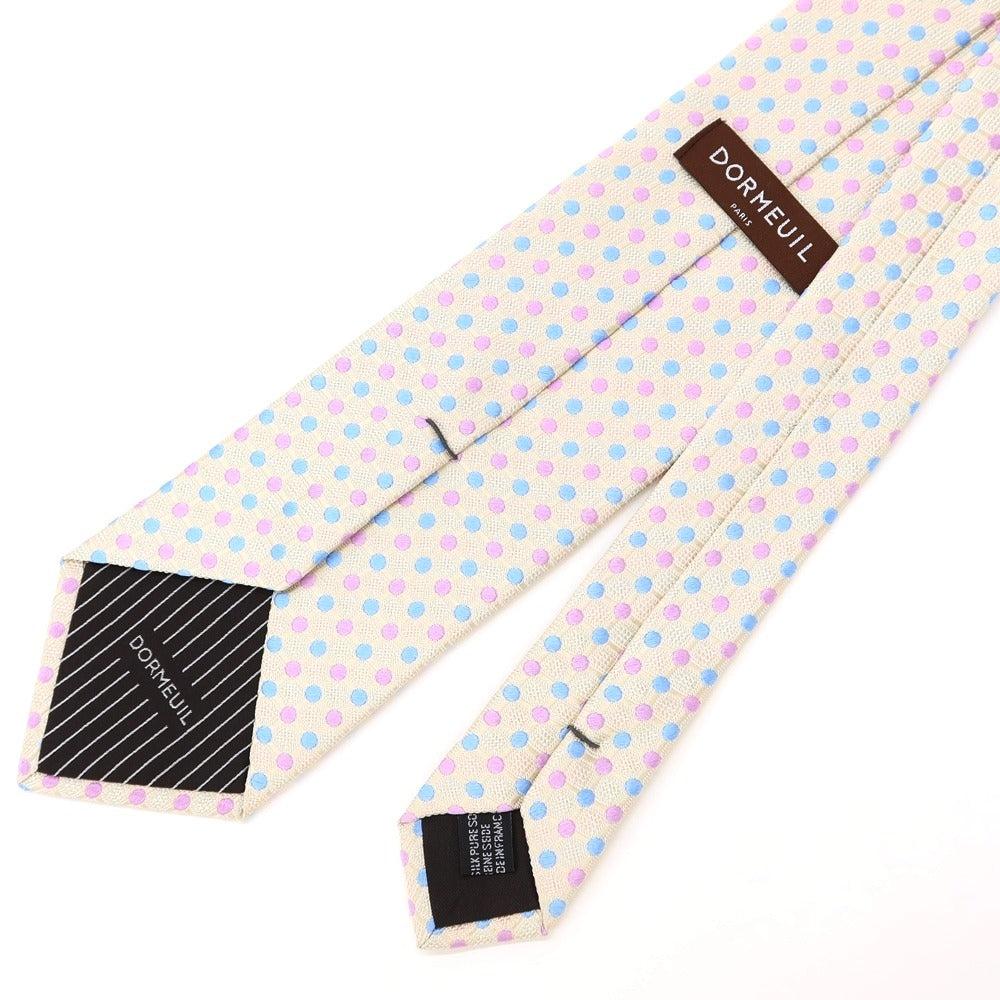【中古】ドーメル DORMEUIL ドット 3つ折り シルク ネクタイ アイボリー【BEI】【S/S/A/W】【状態ランクB】【メンズ】【769091】