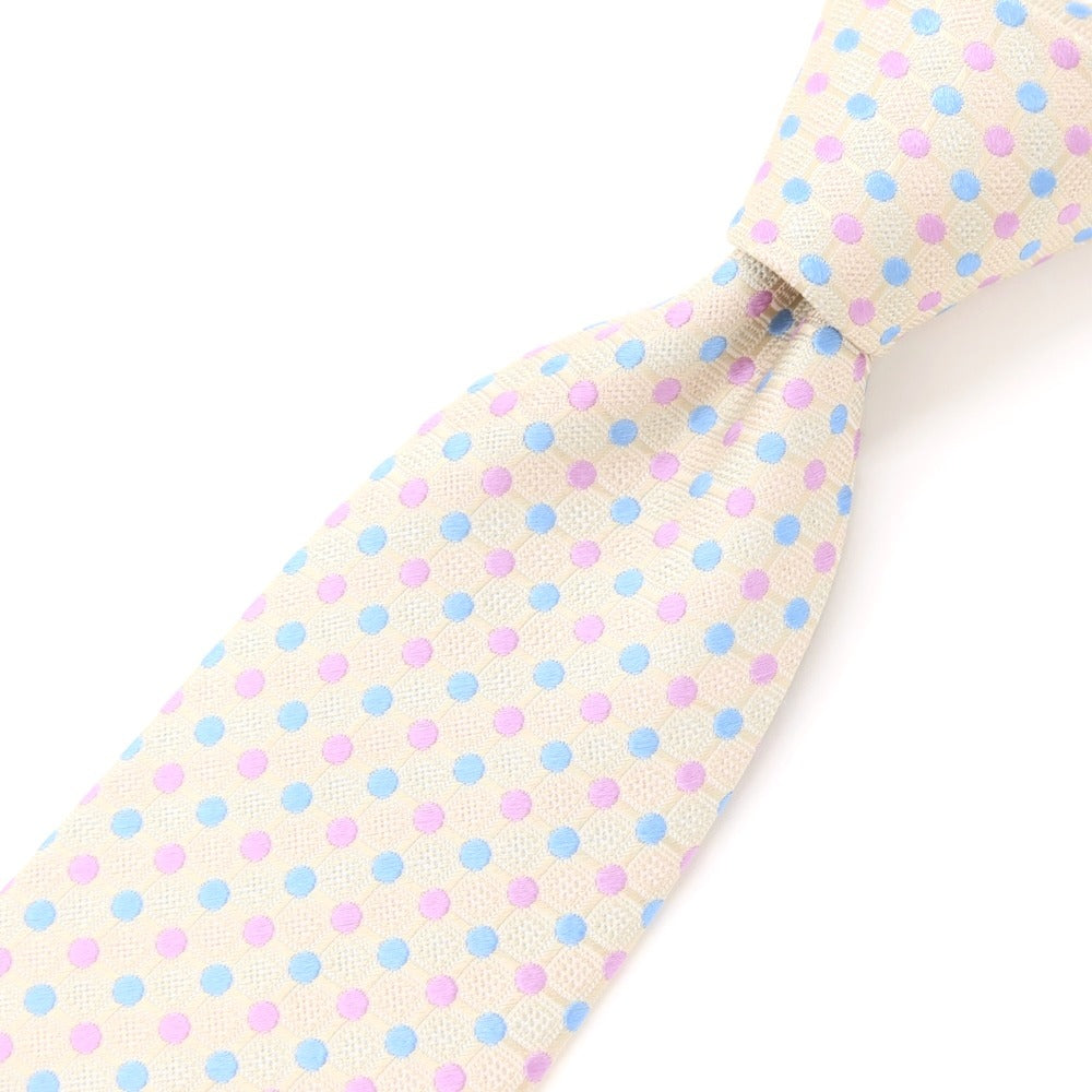 【中古】ドーメル DORMEUIL ドット 3つ折り シルク ネクタイ アイボリー【BEI】【S/S/A/W】【状態ランクB】【メンズ】【769091】