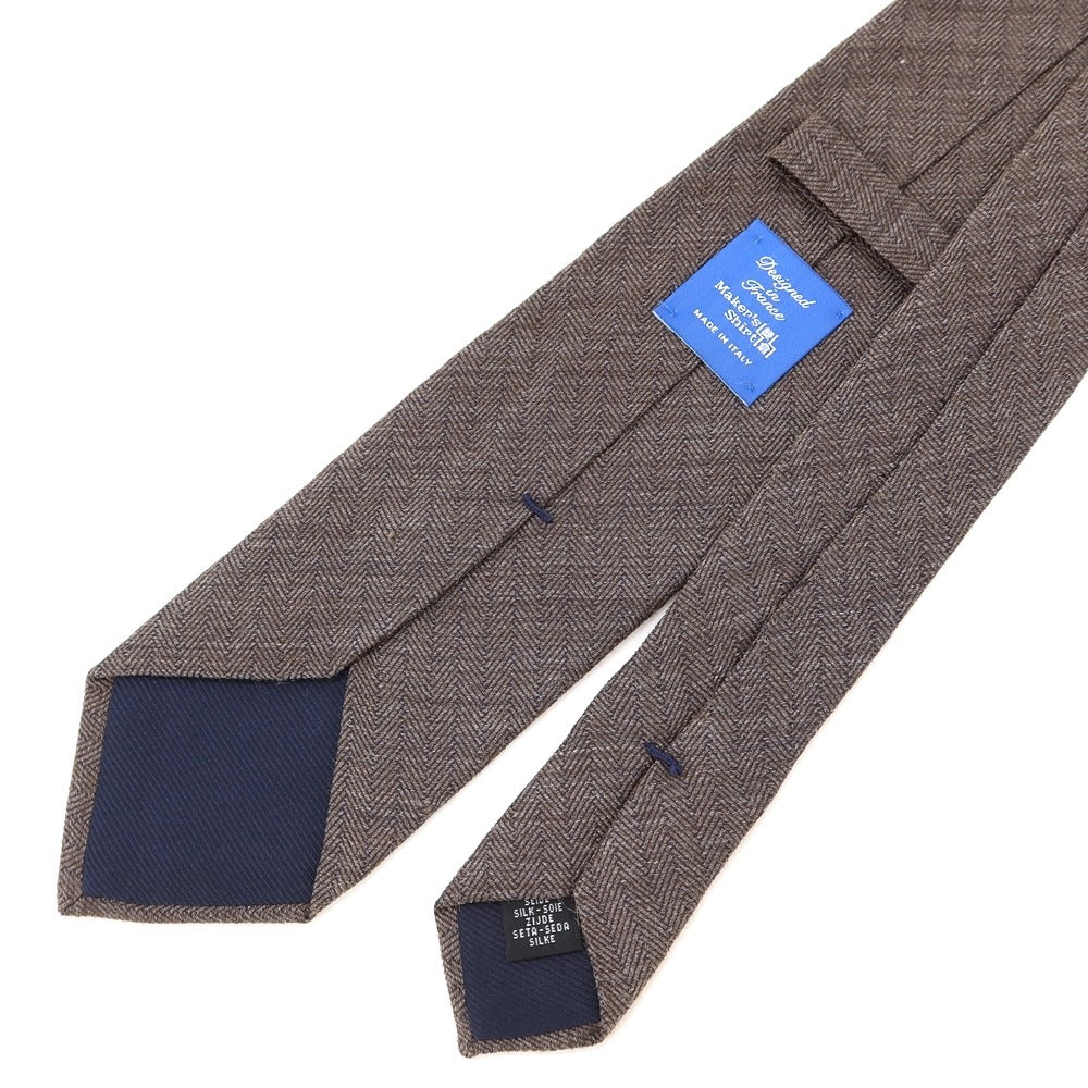 【中古】メイカーズシャツ カマクラ Makers Shirt 鎌倉  3つ折り シルク ネクタイ ブラウングレー【GRY】【S/S/A/W】【状態ランクB】【メンズ】【769091】